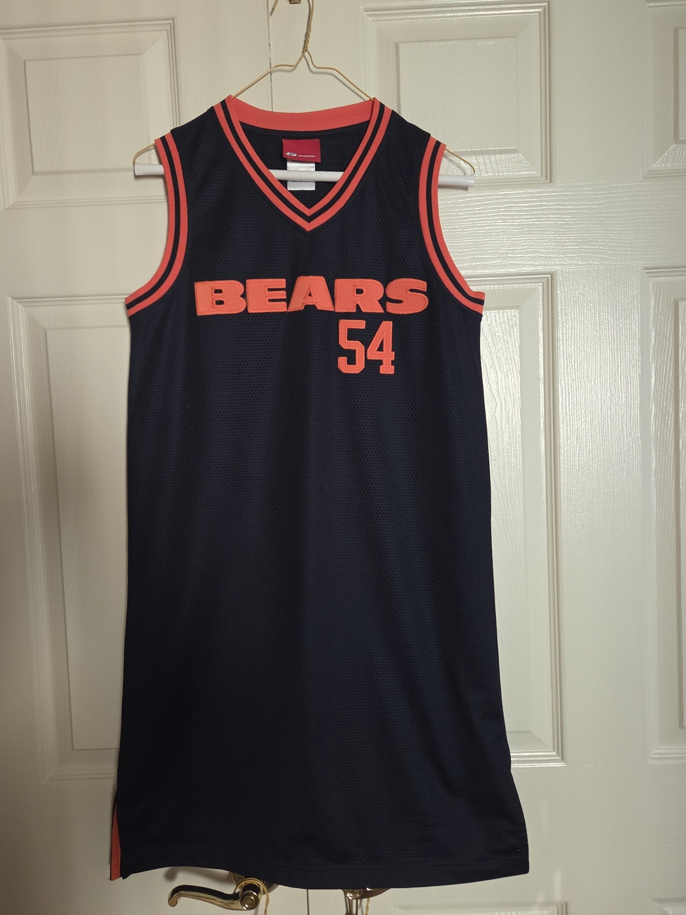 Reebok Navy and Orange Sleeveless 'Bears' V-Neck Basketball Dress